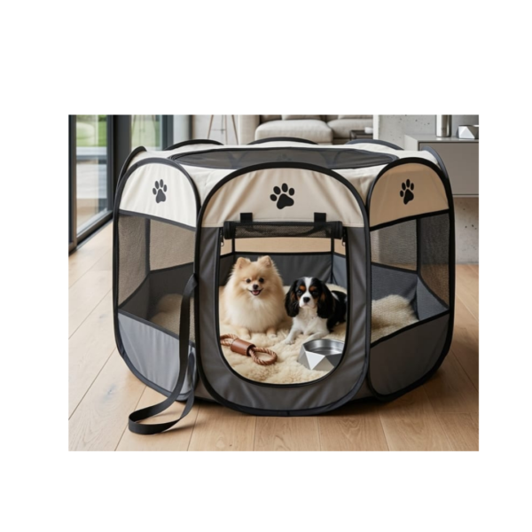 Casa Corral para Perros color gris y Negro Casa Corral Para Perro Y Gato Plegable