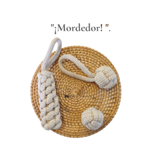 conjunto mordedor juguetes para perros de cuerda natural tono beige Set Mordedor
