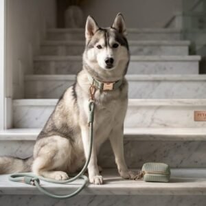 husky collar correa bolsa pet&bark color menta