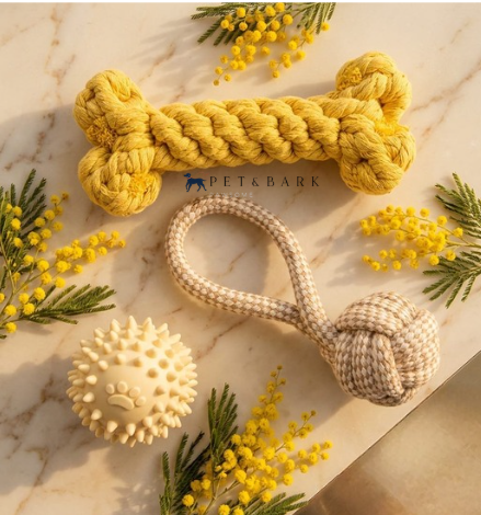 juguete hueso pelota picos mordedera amarillo