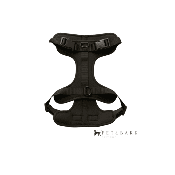 Arnés para Perro Acolchado Negro Cómodo y Duradero Pet & Bark frente Arnés Negro