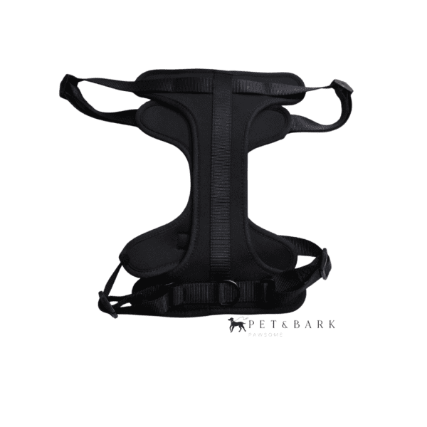 Arnés para Perro Acolchado Negro Cómodo y Duradero Pet & Bark revés Arnés Negro