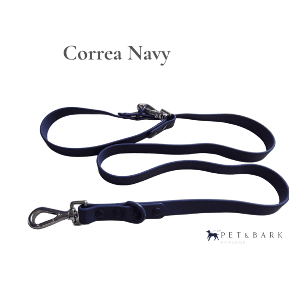 Correa Biothane Manos Libres para Perro Navy Correa impermeable pet&bark (2) Correa Navy Biothane Manos Libres