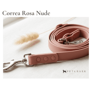Correa Rosa Nude Biothane Manos Libres