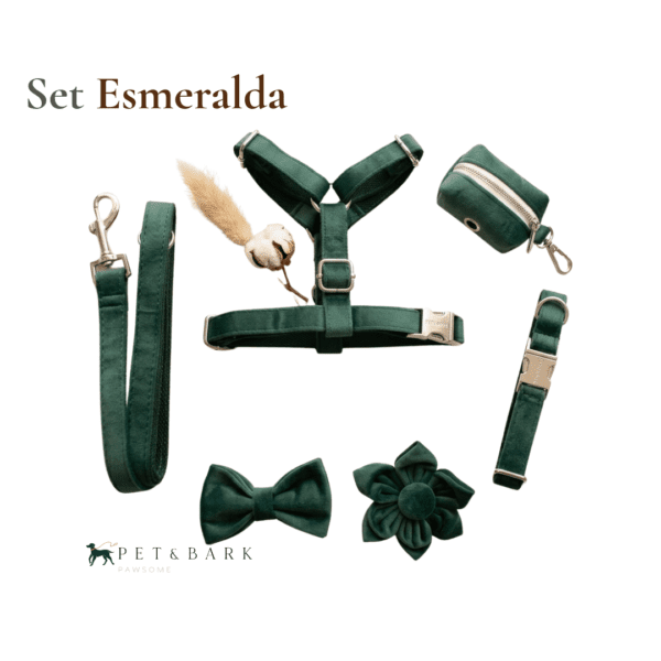 Set Esmeralda terciopelo verde Pet&Bark Set Coleccion Esmeralda